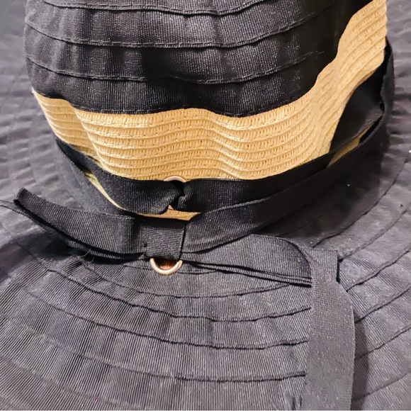 ⭐️ AUGUST Black and Tan Ribbon Bow Sun Hat - Picture 8 of 9